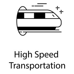 High Speed Transportation Icon for Futuristic Rapid Transit and Modern Travel Technology