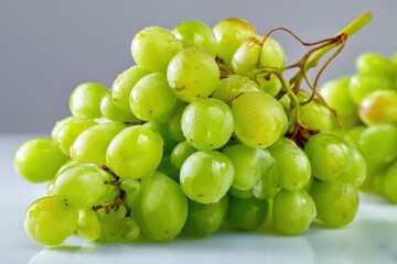 Juicy Luminous Green Grapes for Wine and Health Concepts