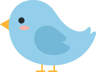 Cute Kawaii Blue Bird Character
