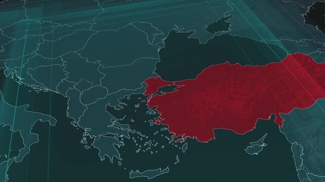 Zoom in to the map of Bosphorus and Dardanelles Strait with text, textless.