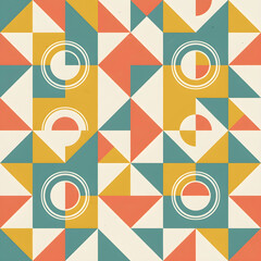 Scandinavian Modern Retro. Seamless pattern background.