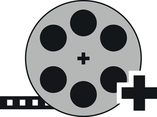 Add Film Reel Icon: Motion Picture Creation