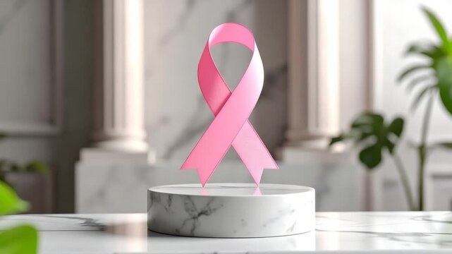 Pink ribbon awareness symbol