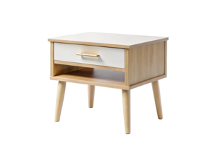 Minimalist wooden nightstand with drawer and open shelf modern bedside table furniture design