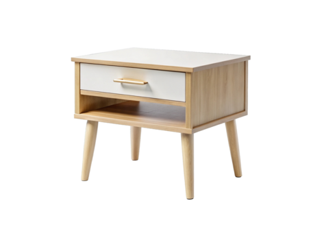 Minimalist wooden nightstand with drawer and open shelf modern bedside table furniture design
