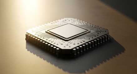 computer chip on a motherboard