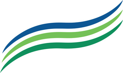 Abstract Wavy Lines: Blue, Green, Dark Green