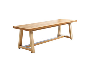 Minimalist wooden dining bench isolated simple furniture home decor natural wood aesthetic