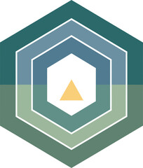 Geometric Hexagon with Gradient and Triangle