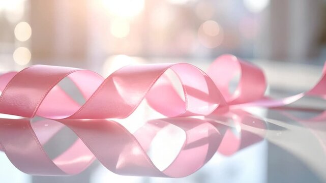 Pink ribbon reflection design