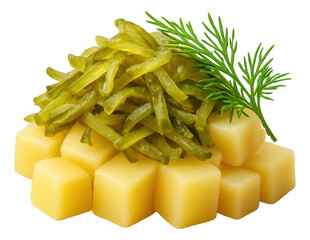 Beefsteak topped with herb butter, presented on a rectangular stone plate with a side of mashed sweet potatoes.