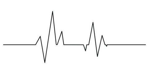 Continuous line representing a heartbeat outline vector art illustration, Heart beat one line. Continuous lines heart beats drawing. Vector hand drawn illustration