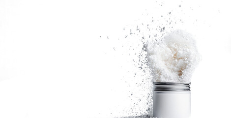 White climbing chalk powder burst for sports and fitness training on Transparent Background