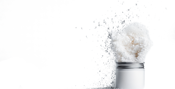 White climbing chalk powder burst for sports and fitness training  on Transparent Background