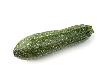 green zucchini vegetables isolated on white.