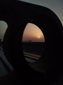 sunset in the city