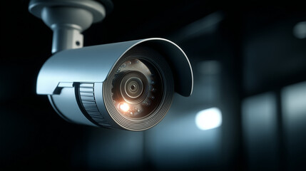 Big data system: security camera motion detection recognizes, identifies people. Facial recognition technology scan, detect people face for identification in crowded places.