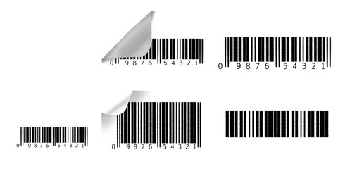 Set of bar code label product market, Product hand drawn on transparent background