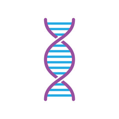 DNA Double Helix Structure Icon on White Background