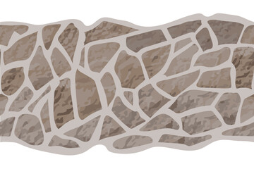 Natural stone footpath. Sandstone garden design. Vector. 
