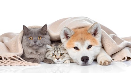 Adorable pets snuggled together cozy indoor setting animal photography warm and inviting atmosphere close-up perspective