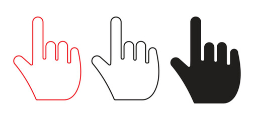 Hand icon set. click icon vector. hand click. pointer