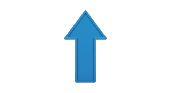 Isolated Directional Up Arrow Illustration, Indicates Advancement or Progress, Pointing Upward