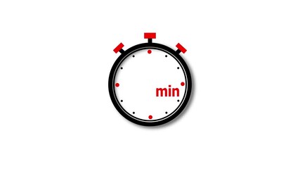 34 min clock icon animation. Clock 34-minute icon Digital and analog clock 34 minutes isolated on white background. and creating a stunning video.4k video.