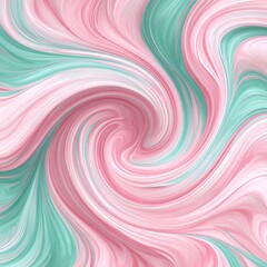 Obraz premium A vibrant soft pink and mint candy swirl pattern perfect for backgrounds, artwork, or design projects, offering a playful touch.