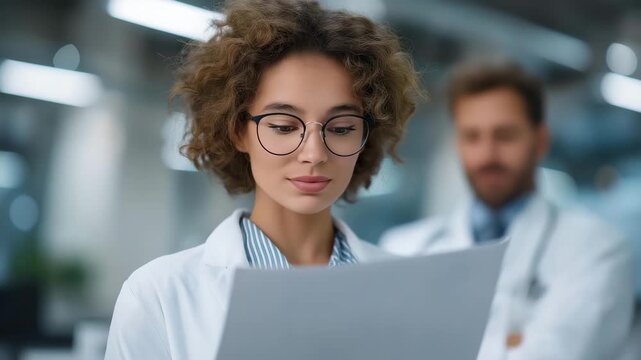 Close-up of patient reading examination results with surprised and hopeful expression while doctor observes, symbolizing unexpected positive news, diagnostic accuracy, and strong physician&ndash;patient