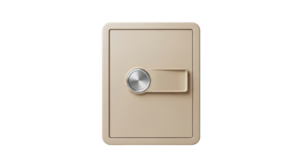 Isolated beige security safe with a silver handle ready to protect valuables in a home