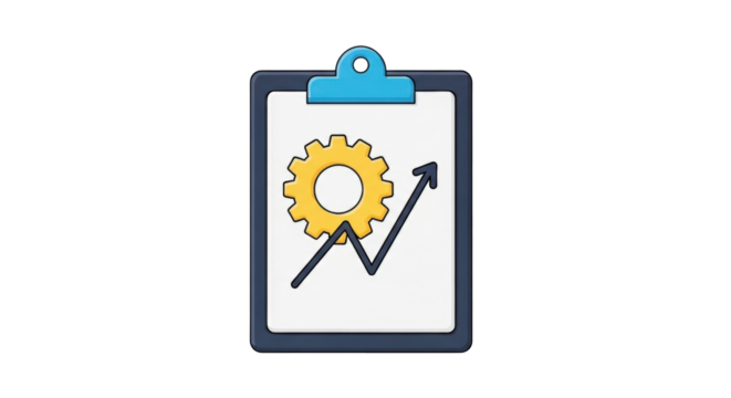 Isolated Clipboard Icon, Data Analysis and Monitoring, Increase Performance and Efficiency
