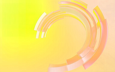 Abstract Yellow Background with Circular Geometric Shapes for Modern Design and Presentation