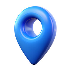 Image of 3d icon of blue map pin icon, isolated on transparent background printed on Printed Glass Basin Splashbacks