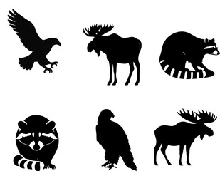 black silhouettes of animals
