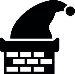 Festive chimney decorated with Santa hat representing Christmas joy Vector illustration