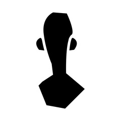 Obraz premium Black silhouette of a male head and upper shoulders in geometric flat style, ideal for profile, avatar, or UI design use.