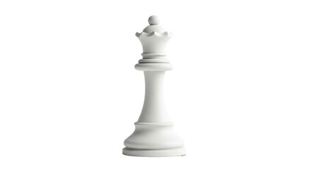 Isolated chess piece depicting a white queen standing ready for a game on the board
