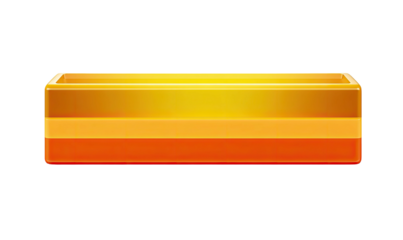 A golden rectangular object with gradient hues of orange, yellow, and gold on a black background