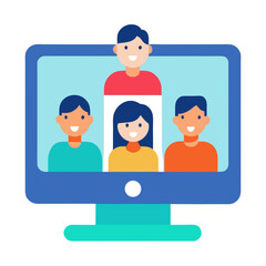 Fototapeta premium team Video Call Screen 