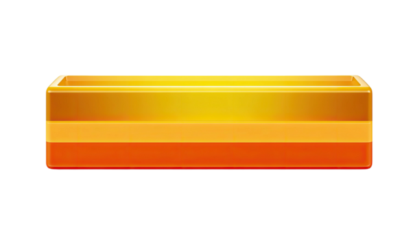 A golden rectangular object with gradient hues of orange, yellow, and gold on a black background - Powered by Adobe