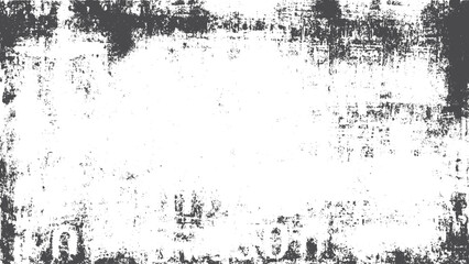 Rough grunge vector texture with brush stroke and paint splatter effect. Distressed rough black texture with grunge brush marks and grain overlay. 