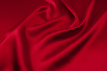 Obraz premium red satin or silk fabric as background
