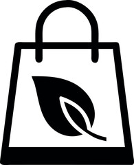 Shopping bag with eco friendly leaf icon symbolizing green retail concept Vector illustration