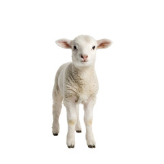 Fototapeta premium Little White Lamb Farm Animal Isolate isolated on white background