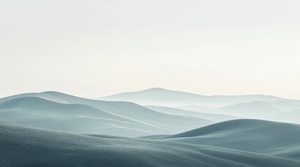 Serene landscape of rolling hills and mountains during daytime
