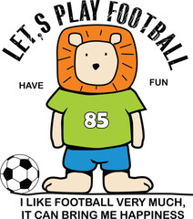 little lion  football sports t shirt print illustrations vector art design