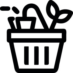 Eco themed shopping basket filled with green sustainable products Vector illustration