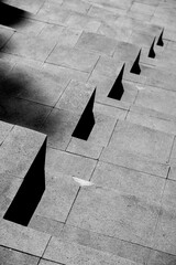 Modern concrete staircase at the park for background. Abstract empty.