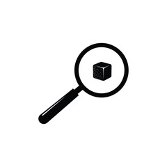 Sugar cube under a magnifying glass, symbolizing the scrutiny and examination of sugar content in food and diet